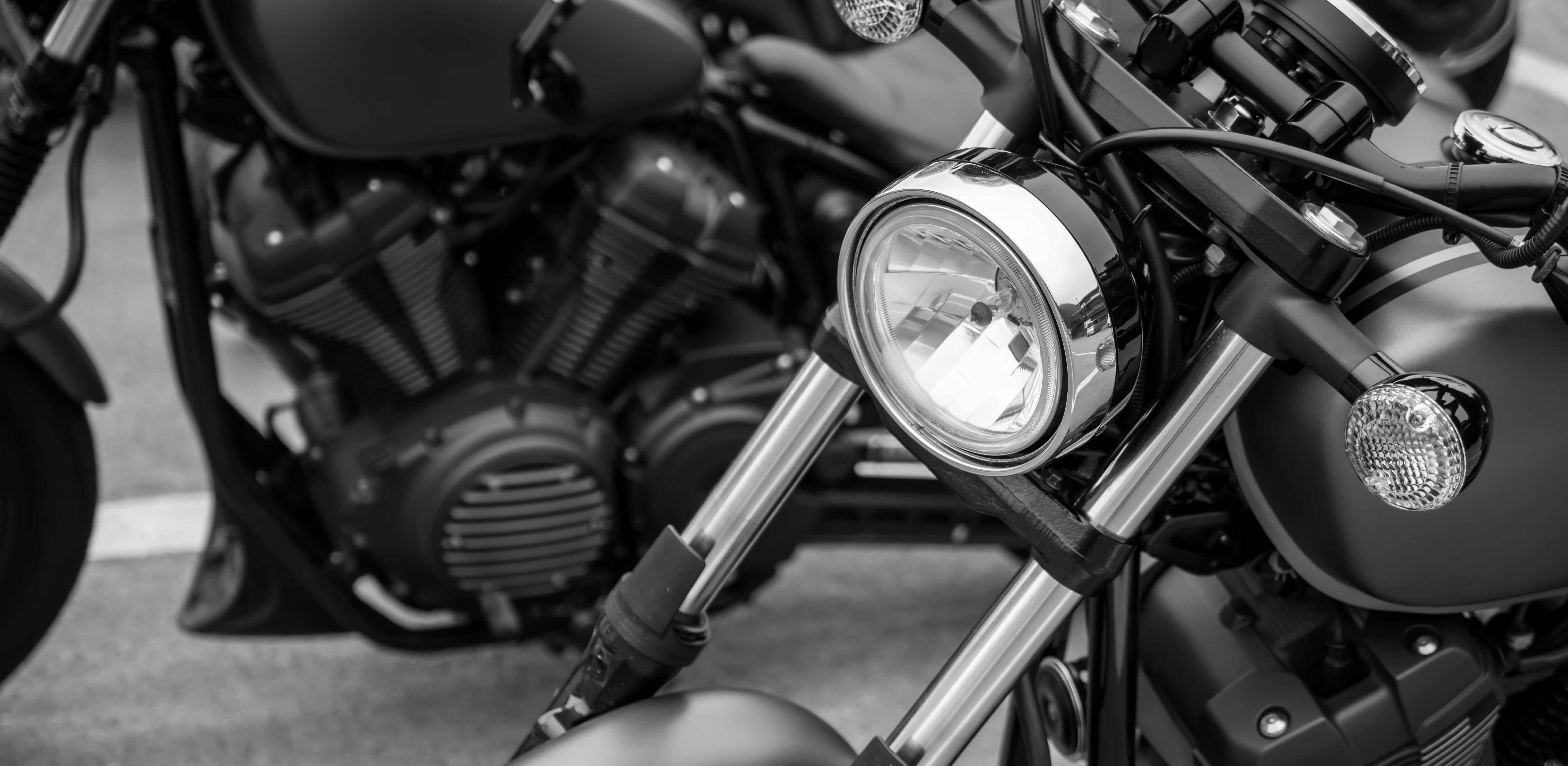 Motorama Hero Image of of Grey Motorcycle seen in close-up